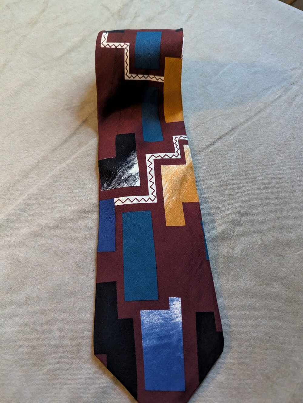 Vintage 90s Zylos Art-Teacher Chic Silk Tie